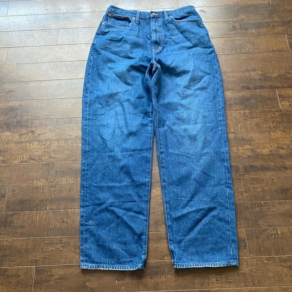 Madewell Baggy Straight Jeans in Dark Indigo blue - Picture 10 of 16